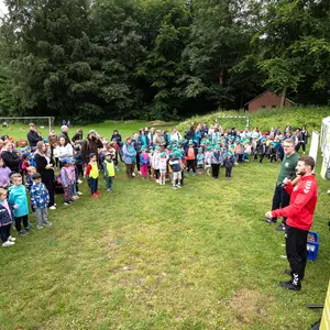Begrüßung der Kinder bei der 9. Kitalympiade